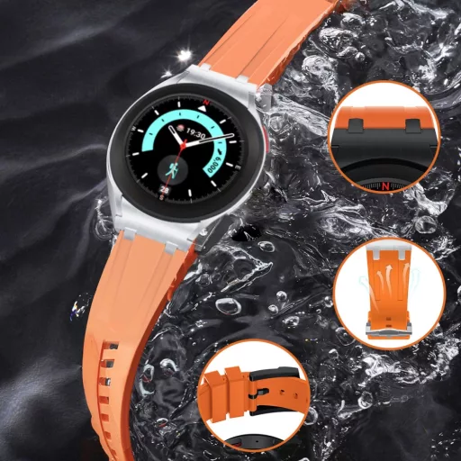 Mybandz 53273 ELEMENT SZILIKON ÓRASZÍJ-SAMSUNG GALAXY WATCH 5-6-7/NARANCS-FEKETE/20MM