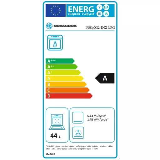 Novacook F5S40G2 INX LPG TŰZHELY GÁZ LPG