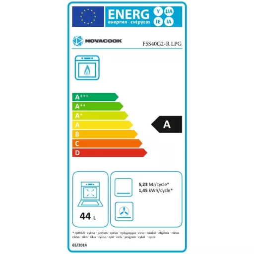 Novacook F5S40G2 R LPG TŰZHELY GÁZ PIROS LPG