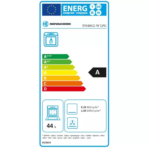 Novacook F5S40G2 W LPG TŰZHELY GÁZ LPG