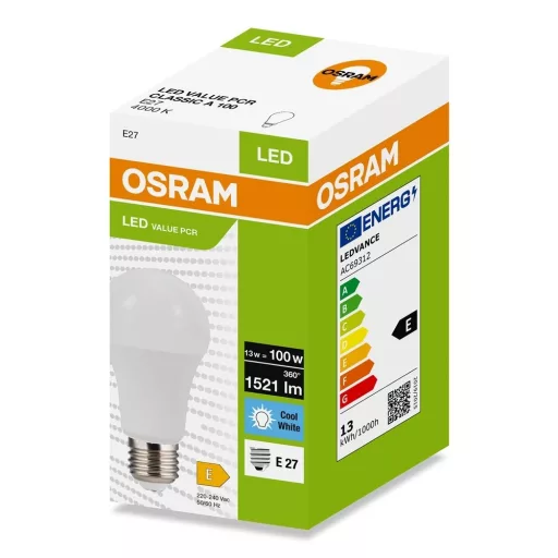 Osram LED-PCR-CLA13E27TF LED FÉNYFORRÁS  13W (100W), 4000K, 1521LM, E27, TERMÉSZETES FEHÉR