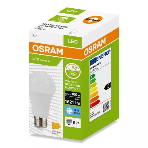 Osram LED-PCR-CLA13E27TF LED FÉNYFORRÁS  13W (100W), 4000K, 1521LM, E27, TERMÉSZETES FEHÉR