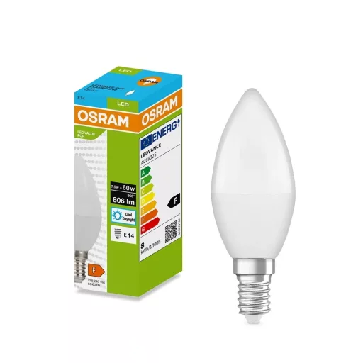 Osram LED-PCR-CLB7.5E14HF LED FÉNYFORRÁS  7,5W (60W), 6500K, 806LM, E14, HIDEG FEHÉR