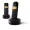 Philips D1602B/53 DECT TELEFON fekete 300mAh 2 kézibeszélő