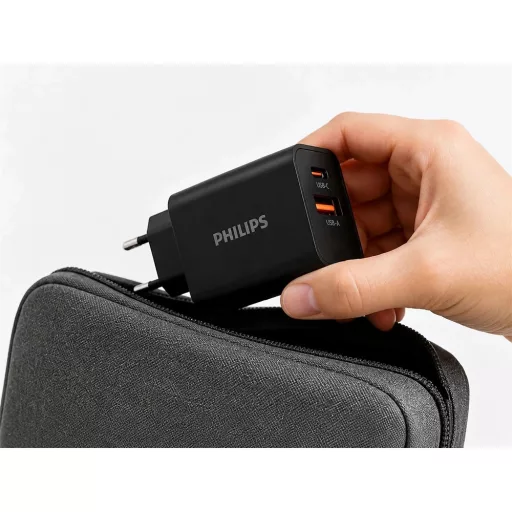 Philips DLP4325AB/12 HÁLÓZATI TÖLTŐ 1*USB-C / PD20W/ és 1*USB-A /QC18W/