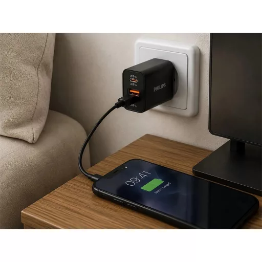 Philips DLP4325AB/12 HÁLÓZATI TÖLTŐ 1*USB-C / PD20W/ és 1*USB-A /QC18W/