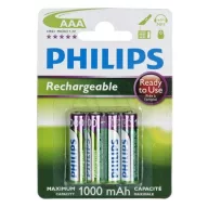   Philips R03B4RTU10/10 ELEM TÖLTHETŐ AAA 1000 mAh 4-BLISZTER (READY TO USE)