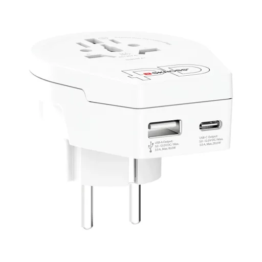 Skross 1.500295-E UTAZÓADAPTER WORLD TO EUROPE 20W PD