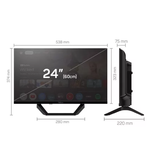 Tesla 24E655BHS TV 24" HD GOOGLE SMART LED