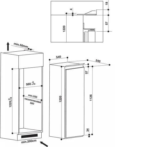 Whirlpool ARG 7182 HŰTŐ BEÉPÍTHETŐ EGYAJTÓS