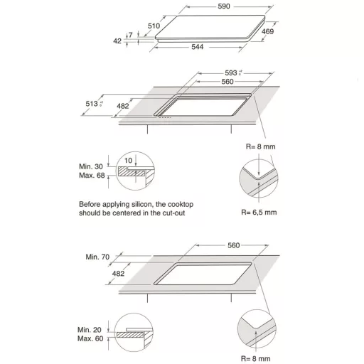 Whirlpool GOFL 629/S FŐZŐLAP BEÉPÍTHETŐ GÁZ