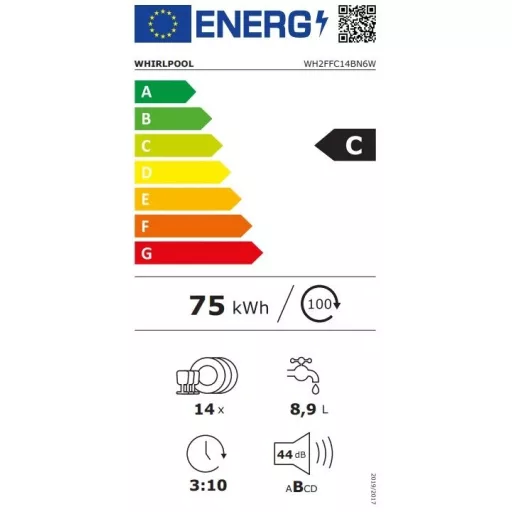 Whirlpool WH2FFC14BN6W MOSOGATÓGÉP 14 TERÍTÉK