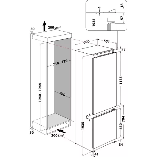 Whirlpool WH SP70 T232 P HŰTŐ ALULFAGYASZTÓS BEÉPÍTHETŐ