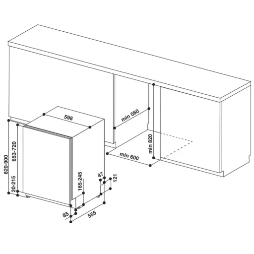 Whirlpool WIO 3T133 PLE MOSOGATÓGÉP BEÉPÍTHETŐ 14 TERÍTÉK