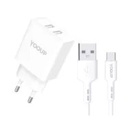 Yooup NC76-B HÁLÓZATI TÖLTŐ 12W DUPLA USB-A